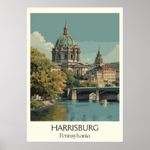 Harrisburg PA  Capitool Building Art Poster