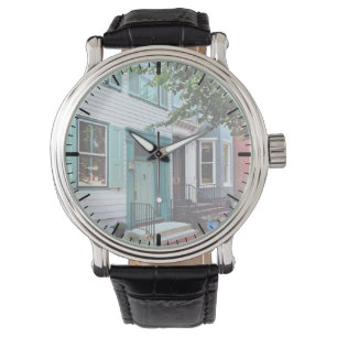 Harrisburg PA - Gebouw met groene deur Horloge