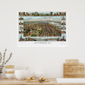 Harrisburg, PA Panoramic Map - 1855 Poster (Keuken)