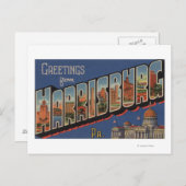 Harrisburg, Pennsylvania - Grote letterscènes Briefkaart (Voorkant / Achterkant)