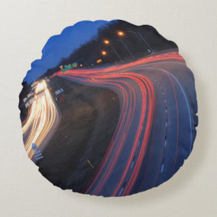 Harrisburg Pennsylvania I-81 Light Trails at Dusk Rond Kussen