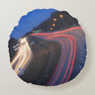 Harrisburg Pennsylvania I-81 Light Trails at Dusk Rond Kussen