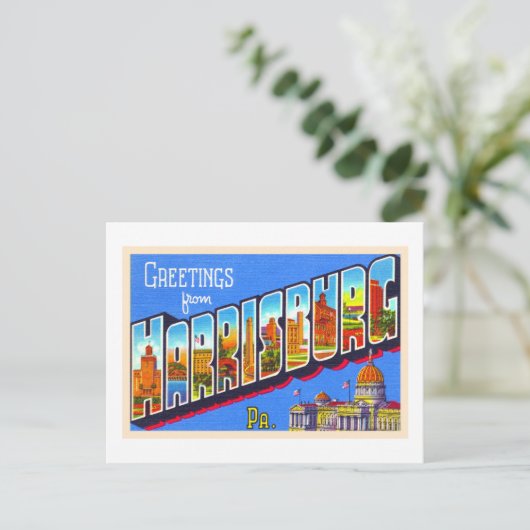 Harrisburg Pennsylvania PA Large Letter Briefkaart (Staand voorkant)