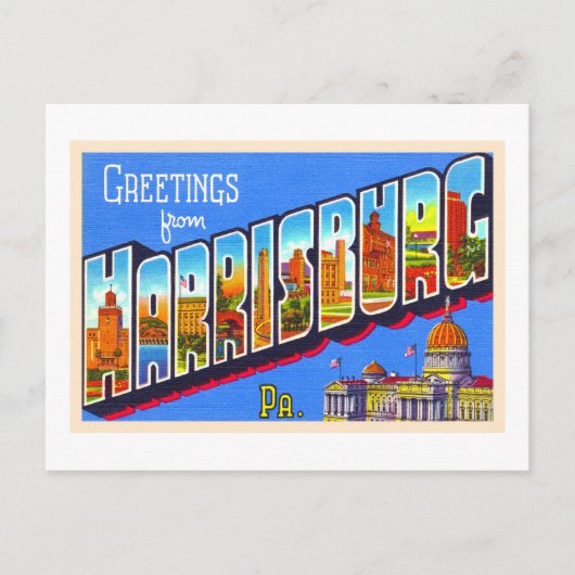 Harrisburg Pennsylvania PA Large Letter Briefkaart (Voorkant)