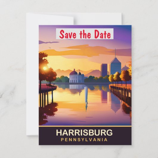Harrisburg, Pennsylvania, Reizen Briefkaart, Save The Date (Voorkant)