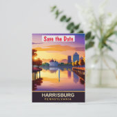 Harrisburg, Pennsylvania, Reizen Briefkaart, Save The Date (Staand voorkant)