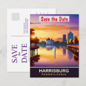 Harrisburg, Pennsylvania, Reizen Briefkaart, Save The Date (Voorkant / Achterkant)