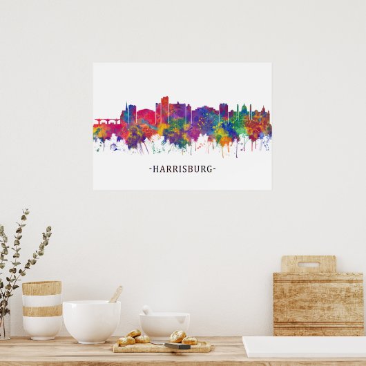 Harrisburg Pennsylvania Skyline Poster (Keuken)
