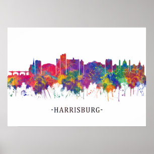 Harrisburg Pennsylvania Skyline Poster