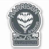 HARRISON ARKANSAS VINTAGE - HOT AIR BALLOON STICKER (Voorkant)