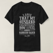 Harrison Bader Husband begrijpt Apparel T-shirt (Design voorkant)