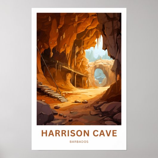 Harrison Cave Barbados Reisprint Poster (Voorkant)