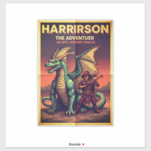 Harrison de Reiziger – Avontuurlijke Geest Concept Sticker