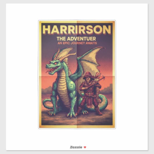 Harrison de Reiziger – Avontuurlijke Geest Concept Sticker (Vel)