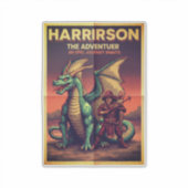 Harrison de Reiziger – Avontuurlijke Geest Concept Sticker (Voorkant)