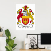 Harrison Family Crest Poster (Thuiskantoor)