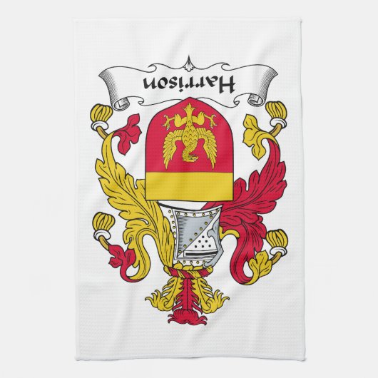 Harrison Family Crest Theedoek (Verticaal)