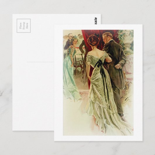 Harrison Fisher Girl als Man trouwt met de bal Briefkaart (Voorkant / Achterkant)