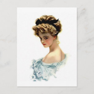Harrison Fisher Girl in Blue Briefkaart
