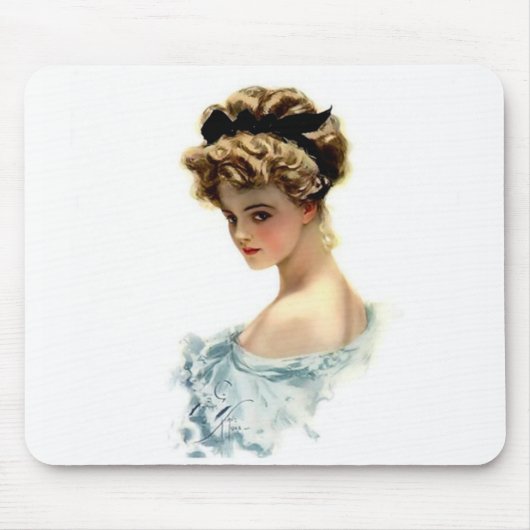 Harrison Fisher Girl in Blue Muismat (Voorkant)