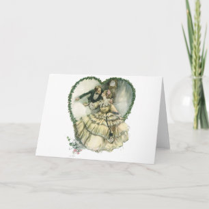 Harrison Fisher, kerstbriefje en bruin Feestdagen Kaart