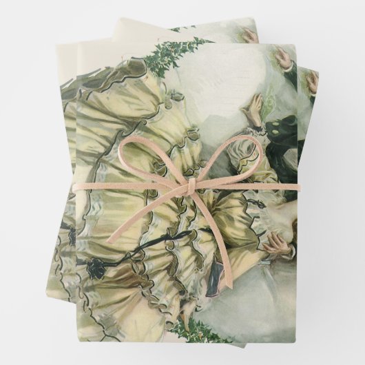 Harrison Fisher, kerstbriefje en bruin Inpakpapier Vel (In situ)