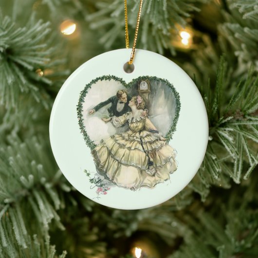  Harrison Fisher, kerstbriefje en bruin Keramisch Ornament (Boom)