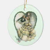  Harrison Fisher, kerstbriefje en bruin Keramisch Ornament (Links)