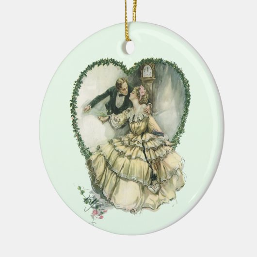  Harrison Fisher, kerstbriefje en bruin Keramisch Ornament (Links)