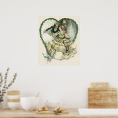 Harrison Fisher, kerstbriefje en bruin Poster (Keuken)