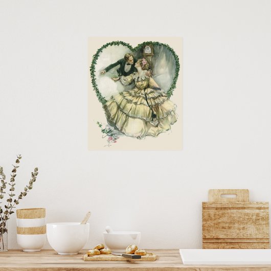 Harrison Fisher, kerstbriefje en bruin Poster (Keuken)