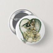 Harrison Fisher, kerstbriefje en bruin Ronde Button 5,7 Cm (Voorkant /achterkant)