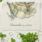 Harrison Fisher, kerstbriefje en bruin Theedoek (Gevouwen)