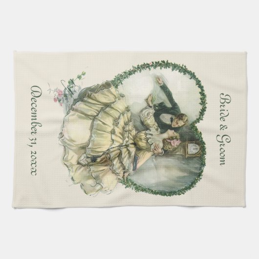 Harrison Fisher, kerstbriefje en bruin Theedoek (Horizontaal)