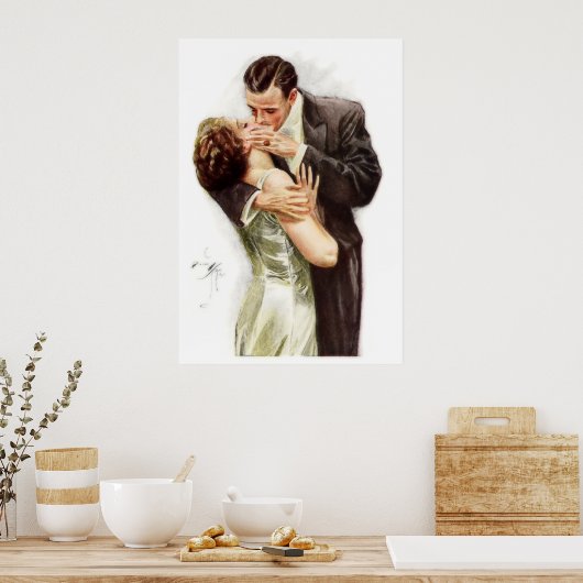 Harrison Fisher over de kus Poster (Keuken)