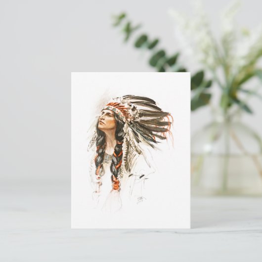 Harrison Fisher Song Hiawatha Indiase hoofdjurk 1 Briefkaart (Staand voorkant)