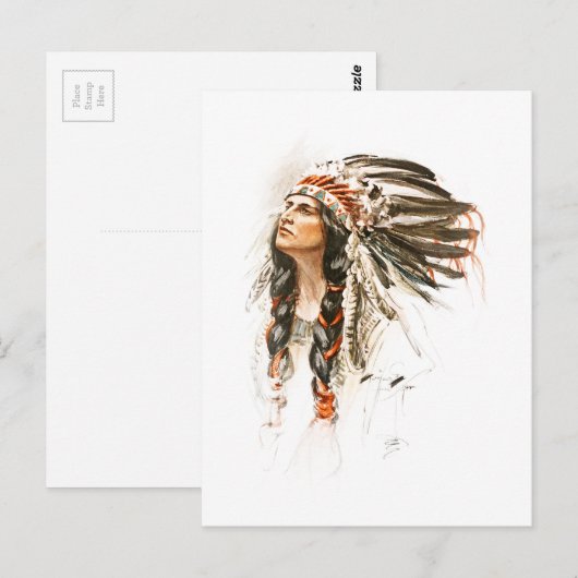 Harrison Fisher Song Hiawatha Indiase hoofdjurk 1 Briefkaart (Voorkant / Achterkant)