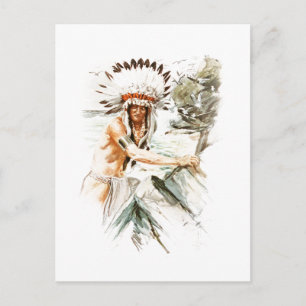Harrison Fisher Song Hiawatha Indiase hoofdjurk 2 Briefkaart