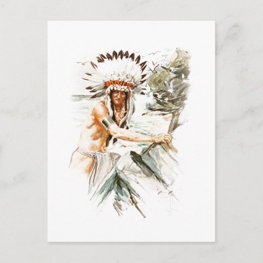 Harrison Fisher Song Hiawatha Indiase hoofdjurk 2 Briefkaart (Voorkant)