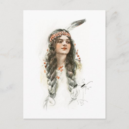 Harrison Fisher Song van Hiawatha Minnehaha Briefkaart (Voorkant)