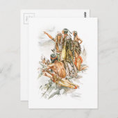 Harrison Fisher Song van Hiawatha naar de bergen Briefkaart (Voorkant / Achterkant)