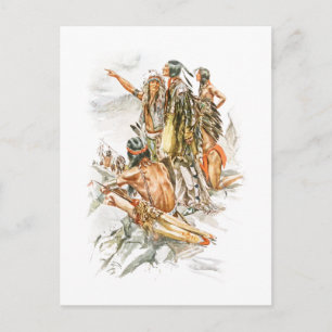 Harrison Fisher Song van Hiawatha naar de bergen Briefkaart