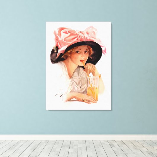 Harrison Fisher: Verfrissing Canvas Afdruk (Insitu (Houten vloer))