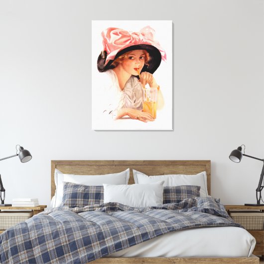 Harrison Fisher: Verfrissing Canvas Afdruk (Insitu (Slaapkamer))