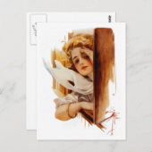 Harrison Fisher Vrouw in de trein Briefkaart (Voorkant / Achterkant)