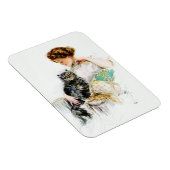 Harrison Fisher: Vrouw met kat Magneet (Rechterzijde)