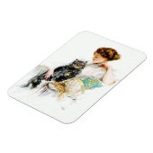 Harrison Fisher: Vrouw met kat Magneet (Linkerzijde)