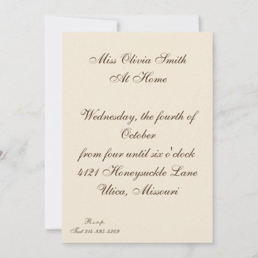 Harrison Fisher's "Contentment"-uitnodiging Kaart (Achterkant)