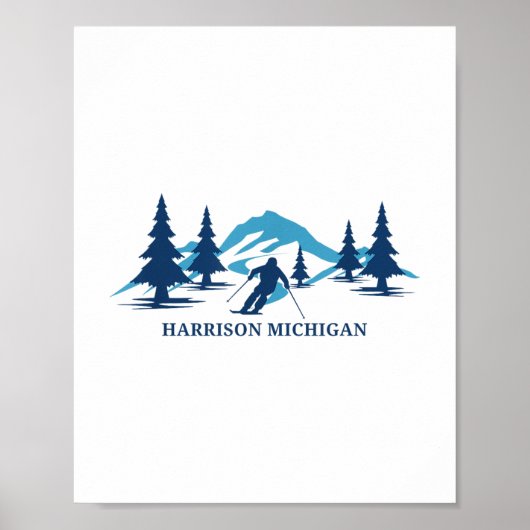 Harrison Michigan skigebied skiër _1 Poster (Voorkant)