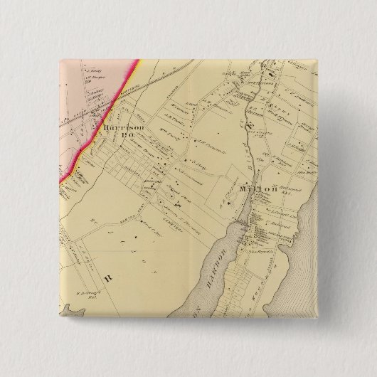 Harrison, Rye, New York 2 Vierkante Button 5,1 Cm (Voorkant)